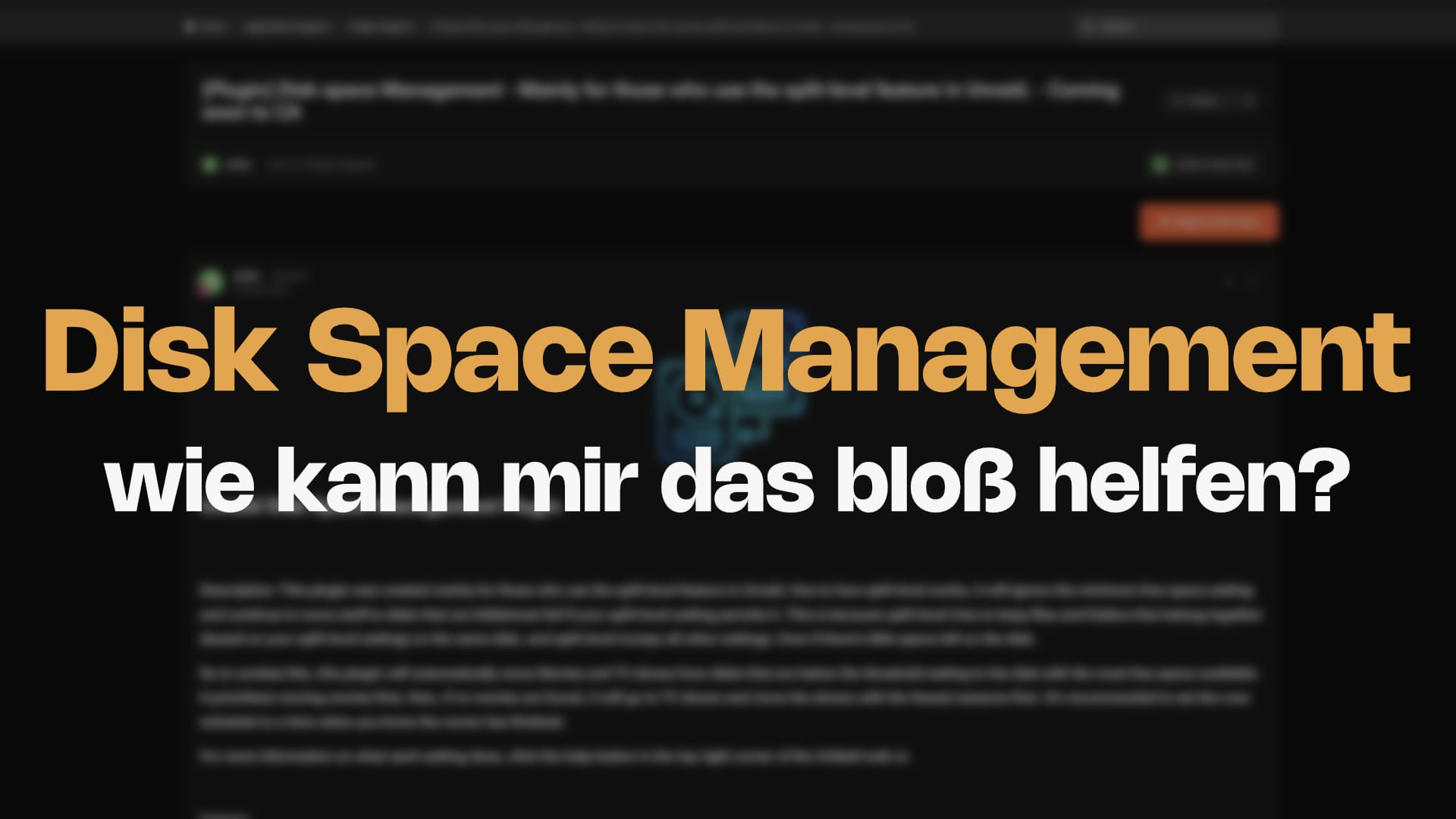 Volle Kontrolle über deine Media Shares: So hilft dir das Disk Space Management Plugin in Unraid