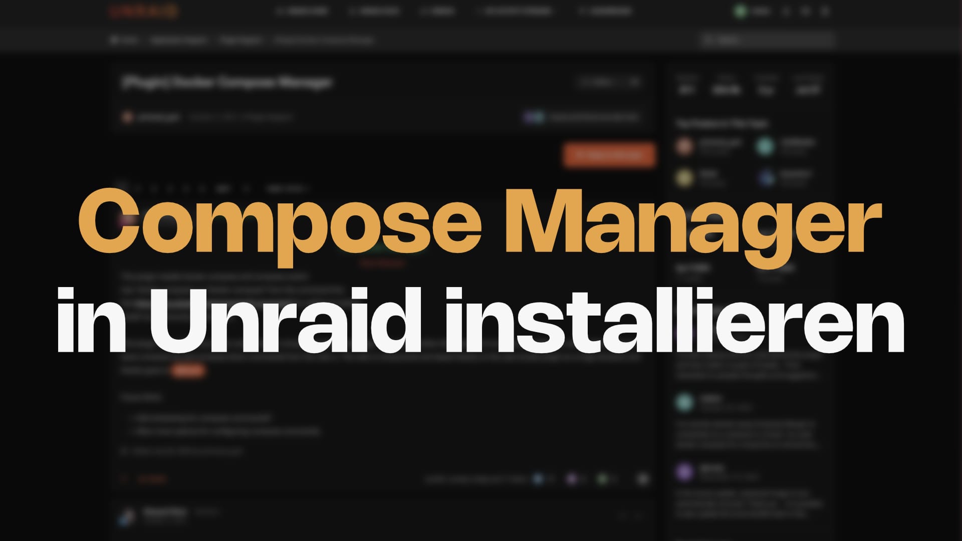 Das Unraid Docker Compose Manager Plugin